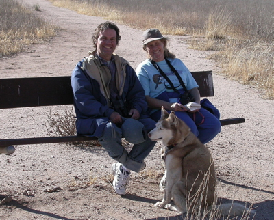 Jim and Debby Parker on Dec 29, 2002 near the San Pedro house in Sierra Vista, Arizona