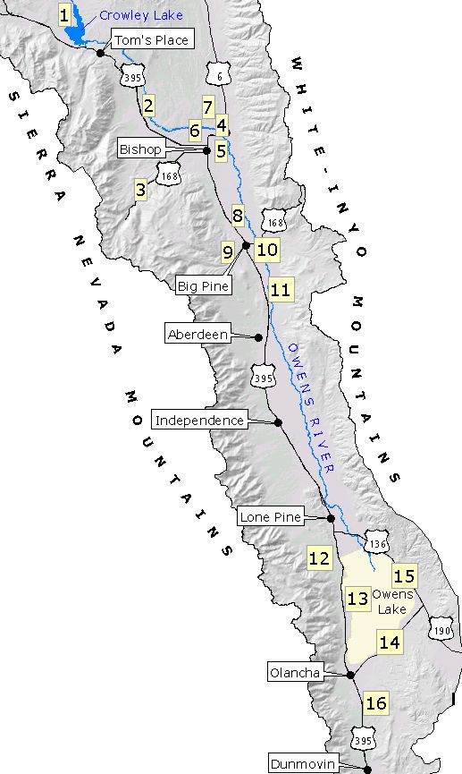 Map of birding hot spots